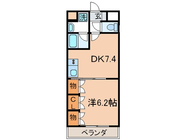 ラ・ク－レ片野Ⅴの物件間取画像